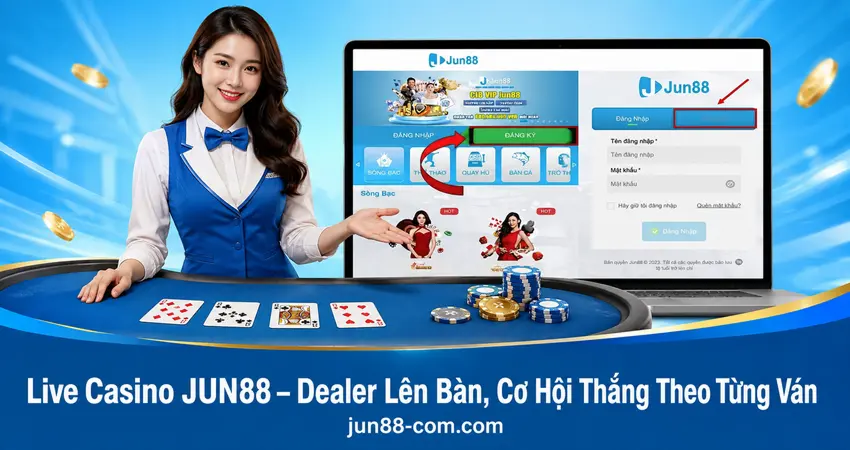 Live Casino JUN88 – Dealer Lên Bàn, Cơ Hội Thắng Theo Từng Ván
