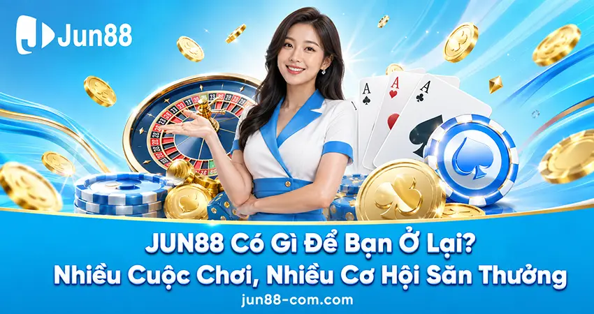 JUN88 Có Gì Để Bạn Ở Lại? Nhiều Cuộc Chơi, Nhiều Cơ Hội Săn Thưởng
