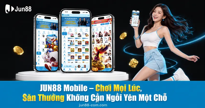 JUN88 Mobile – Chơi Mọi Lúc, Săn Thưởng Không Cần Ngồi Yên Một Chỗ