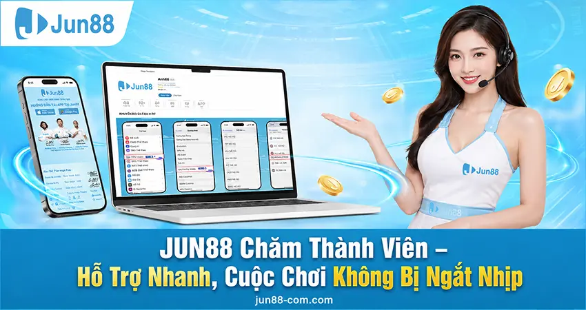 JUN88 Chăm Thành Viên – Hỗ Trợ Nhanh, Cuộc Chơi Không Bị Ngắt Nhịp